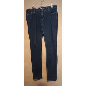 7 For All Mankind The Skinny Jeans Womens Blue Denim Stretch Mid Rise Size 30